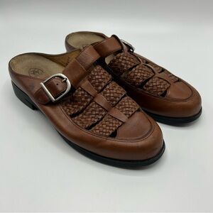 Ariat ATS Equipped Brown Woven Leather Slip-On Mule Clog